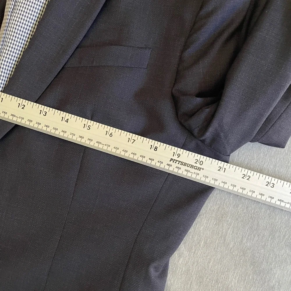 Banana Republic Blazer Mens Wool 42R Navy Blue Modern Slim Fit Italian Fabric